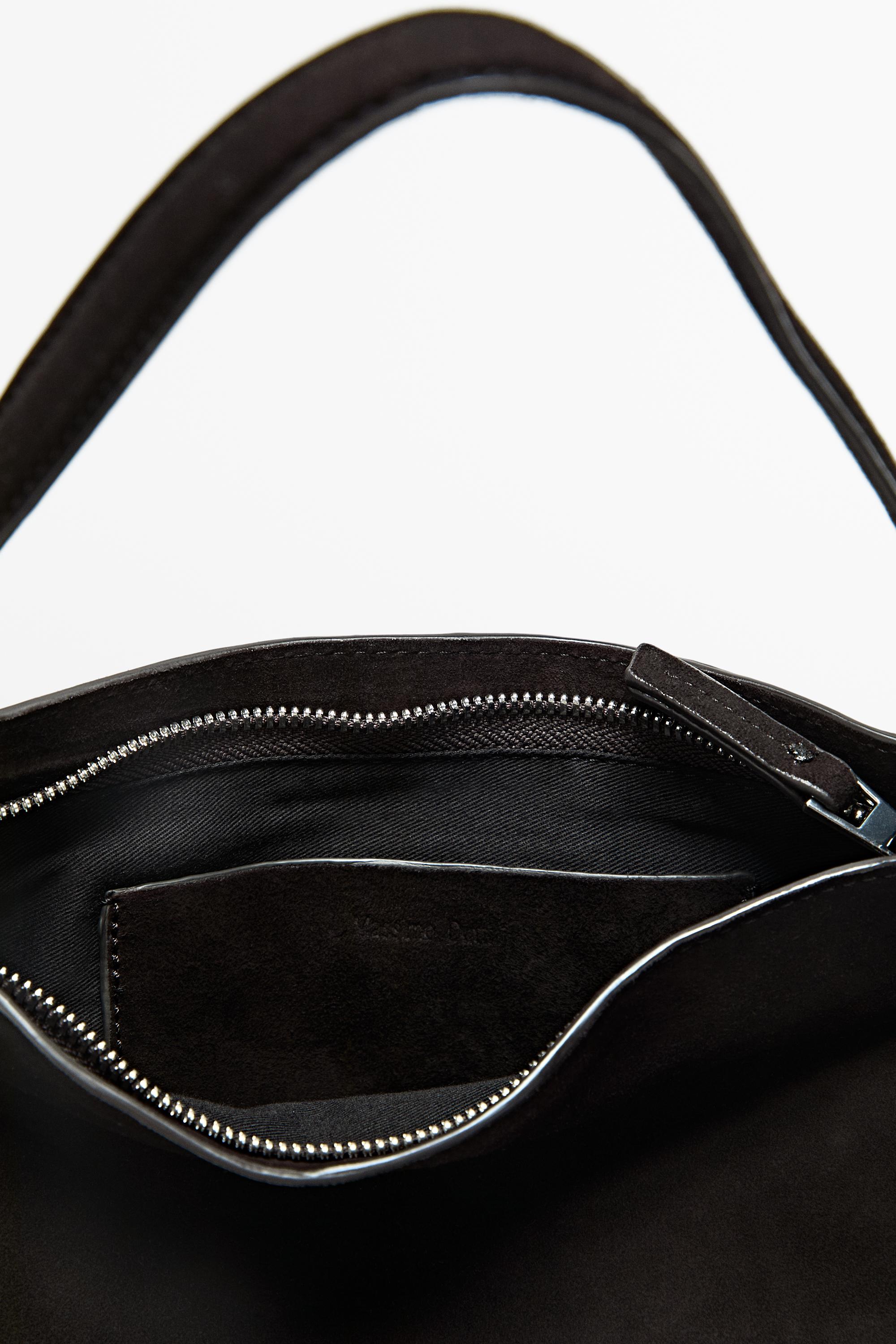 Small split suede leather shoulder bag